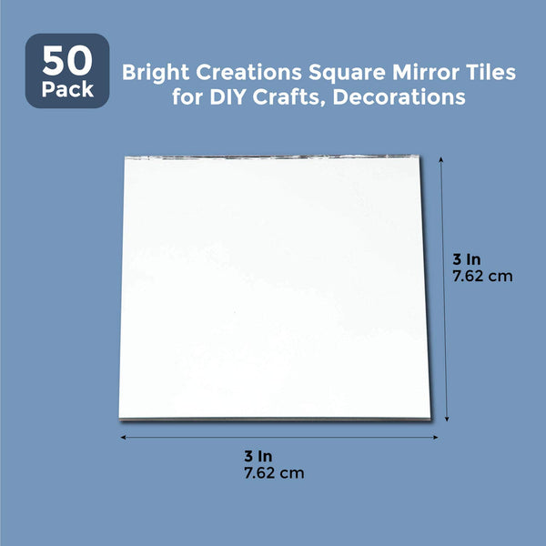 Square Mirror Tiles for Home Decor and DIY Crafts (3x3 Inches, 50-Pack –  BrightCreationsOfficial