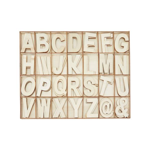  Wooden Alphabet, DIY Letters for Crafts (3 Inches, 83 Pack)