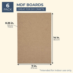 Blank Wood Board, Chipboard Sheets for Crafts (11x14 in, 6 Pack)