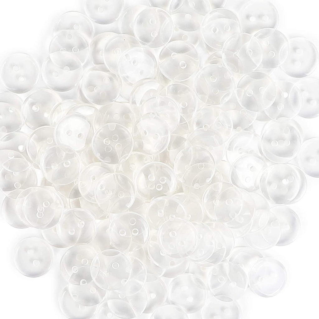 Clear Resin Buttons with 2 Holes for DIY Crafts, Sewing Supplies (10mm, 1000 Pieces)