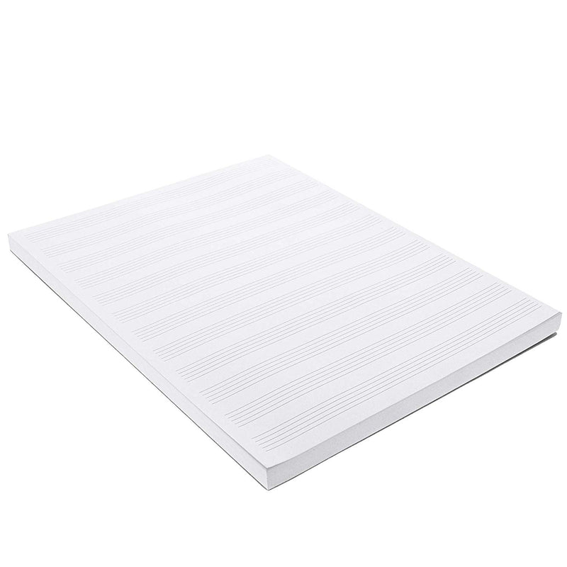 Blank Sheet Music Notebook Pad, Letter Size (8.5 x 11 in, 96 Sheets)