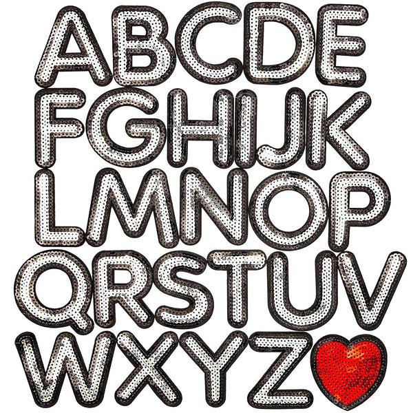104 Pieces Iron On Letters for T-Shirts, 4 Sets of 26 Embroidered
