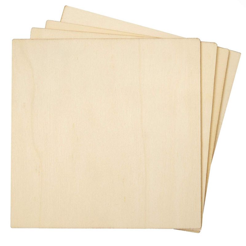 Wood Squares for Crafts, Unfinished Wooden Cutout Tile (5 in, 36 Pieces)
