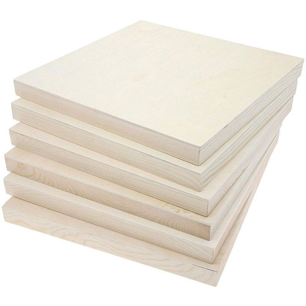 Juvale 6 Pack Unfinished Wood Canvas Boards For Painting, Blank