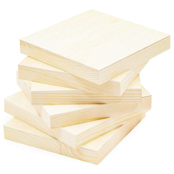 Juvale 6 Pack Unfinished Wood Canvas Boards For Painting, Blank