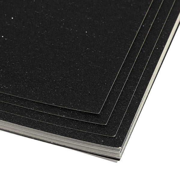 Hundred Black 01 Glitter Cardstock, 12x12 Inch - Faniat