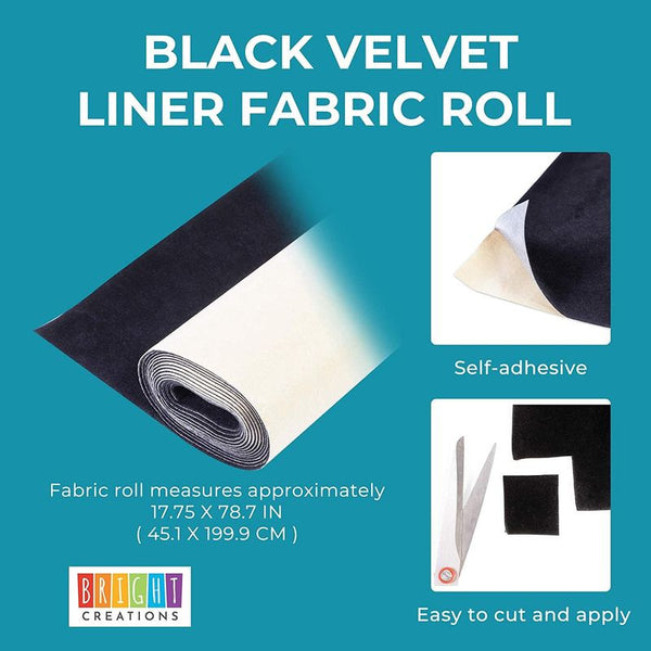 Adhesive Velvet Roll of Fabric for Crafts (17.7 x 78.7 In, Black) –  BrightCreationsOfficial