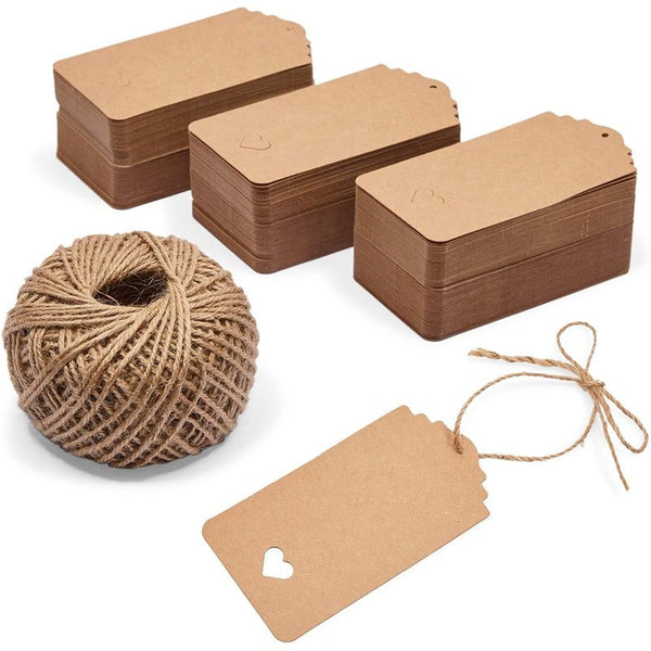 Bright Creations 300 Pack Kraft Paper Gift Tags with String, Baby Feet  Cutouts (2.17 x 4.1 in)