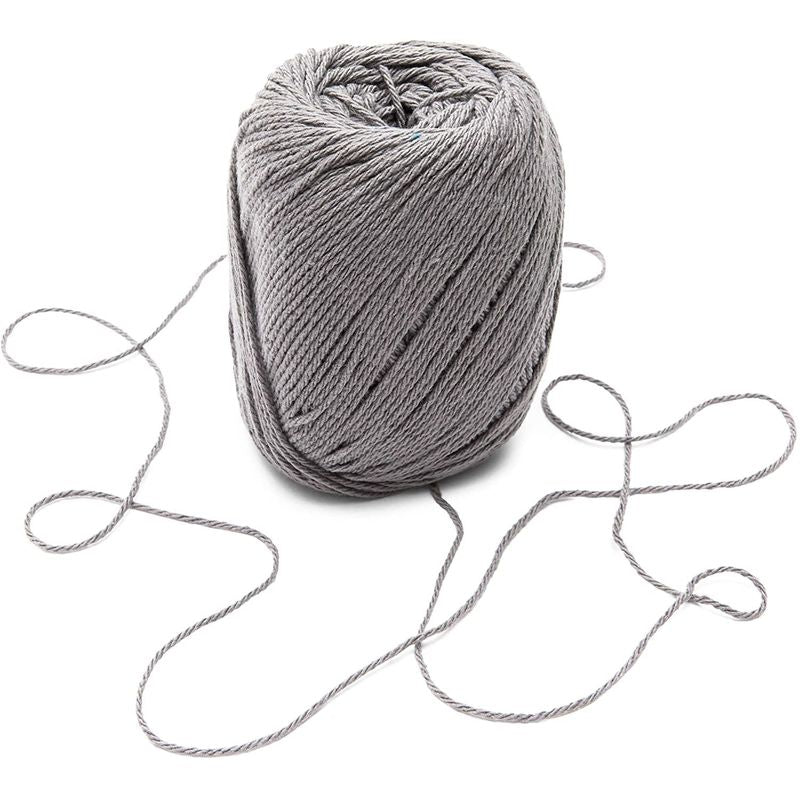 Grey Cotton Skeins, Medium 4 Worsted Yarn for Knitting (330 Yards, 2 Pack)