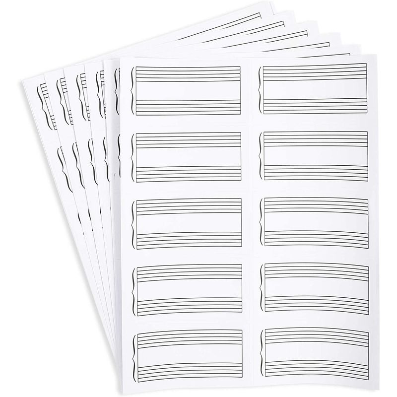 Double Staff Stickers for Music Class Supplies (4 x 2 in, 150 Pack)