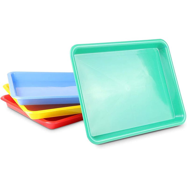Plastic Trays for Kids Arts and Crafts, 4 Colors (13.4 x 10 x 1.2 in, –  BrightCreationsOfficial