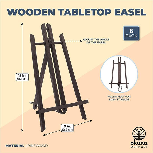 Wooden Mini Easel Stand for Desk or Tabletop (9 x 13.5 Inches, 24 Coun –  BrightCreationsOfficial