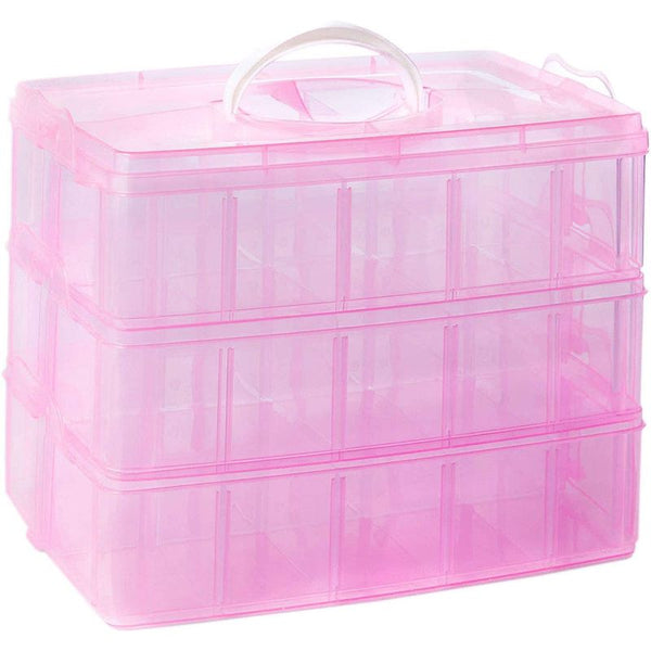 3-Layer Plastic Dividing Storage Box Craft Organizer and Storage