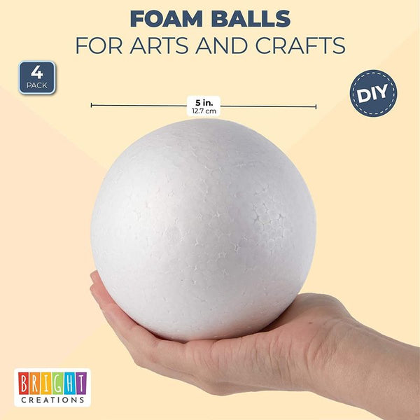 Foam Balls for Crafts (5 In, 4 Pack) – BrightCreationsOfficial