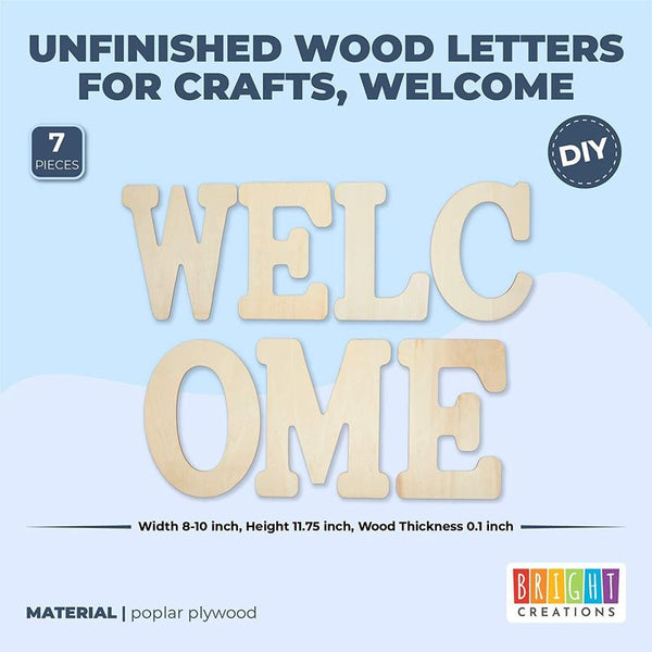 Bright Creations Unfinished Wooden Letters for Crafts, Family (12