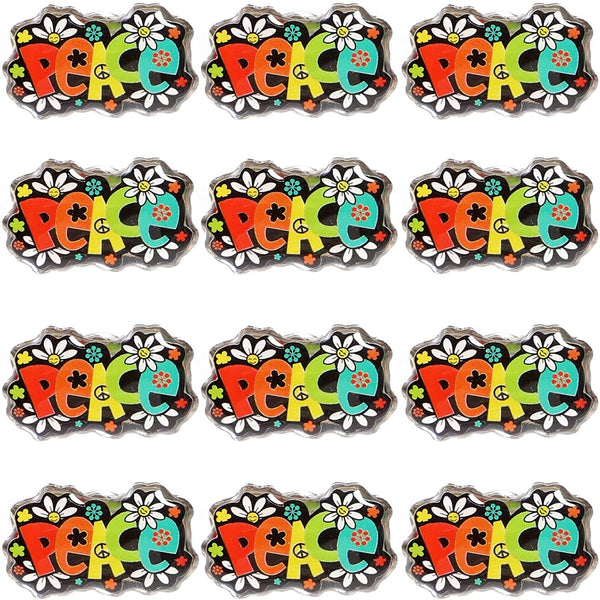 Peace Lapel Pins, Enamel Pin Set (1 in, 12 Pack)