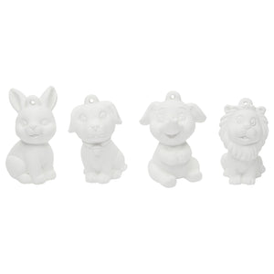 24 Pcs Set Ready to Paint Your Own Ceramics Gnome Kit with Paint Pods, Brushes, 8 Animal Figurines for Kids Craft