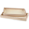 Lightweight Wooden Trays with Handles for DIY Crafts, Decorating (2 Sizes, 2 Pack)