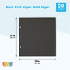 Black 10x10 Scrapbook Paper for Halloween, Kraft Photo Album Refill Pages (20 Sheets)