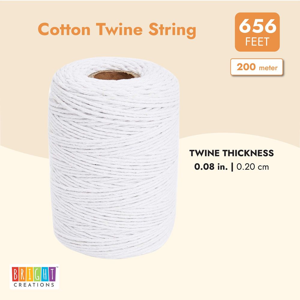 Cotton Twine String for Crafts, Dark Blue Jute Twine (2mm, 218