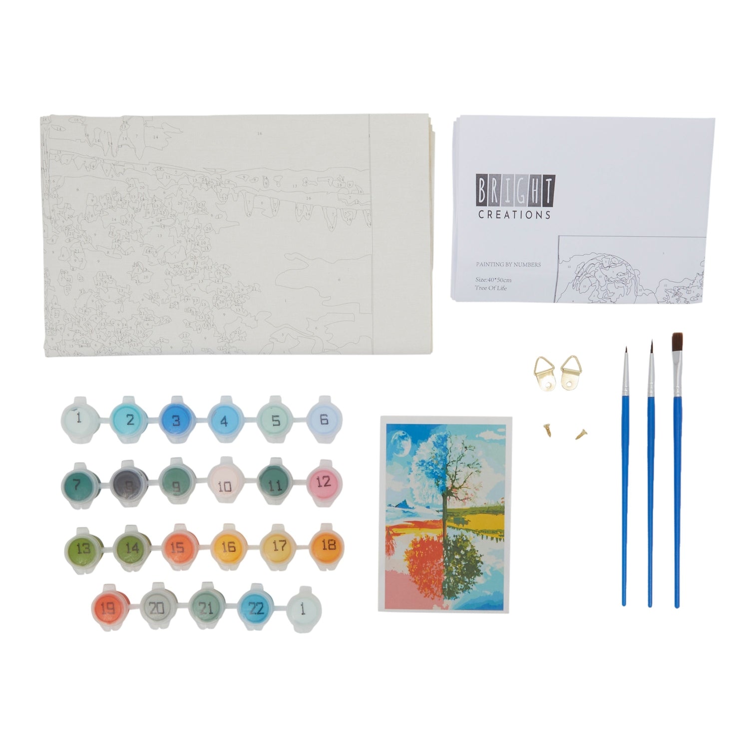 DIY Acrylic Paint Set with Palette Pad, Paints, Brushes, Art Knives (32  Pieces)