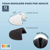 Foam Shoulder Pads Set for Kids, Teens, Sewing Supplies (Black, White, 12 Pairs)