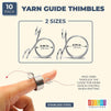 10 Pack 2 Size Metal Yarn Guide Finger Holder Knitting Thimble for Crochet Knitting