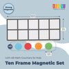 4 Pack Giant Magnetic Ten Frames with 48 Math Counters, Magnet Frame for Classroom Learning