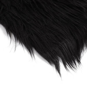 Black Faux Fur Fabric Square Patches for Crafts, Sewing, Costumes, Seat Pads (10 x 10 in, 2 Pack)