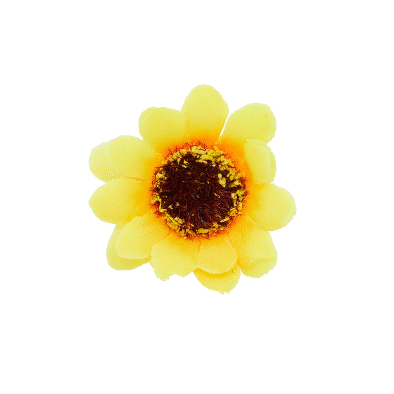 Artificial Sunflower Heads, Bulk Yellow Silk Flower Decorations (1.6 In, 150 Pack)