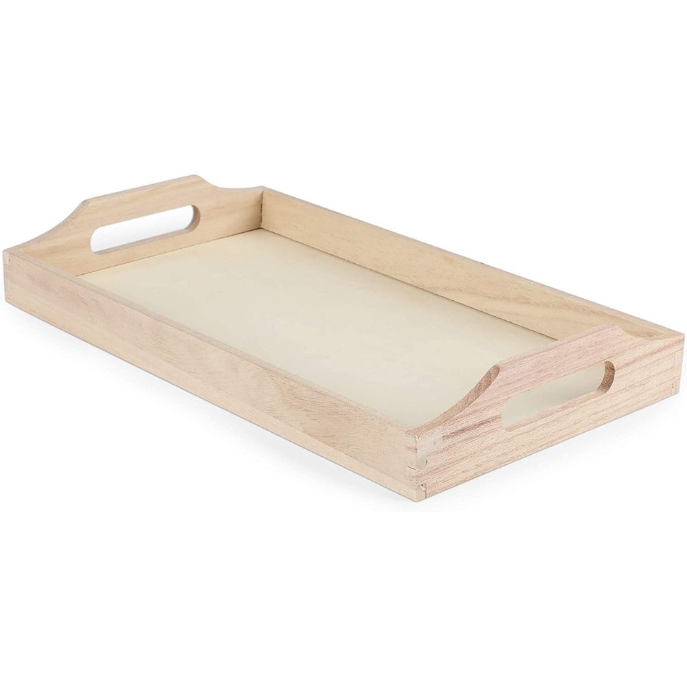Lightweight Wooden Trays with Handles for DIY Crafts, Decorating