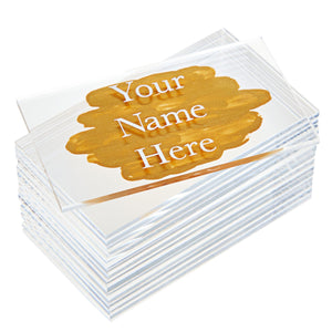 20 Pack Clear Acrylic Seating Place Cards for Wedding Guest Names Table Setting, Dinner Food Party Decor, 3.5 x 2 in