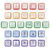 Passport Stamps, City and Country Stamp Set (1 x 1 In, 26 Pieces)