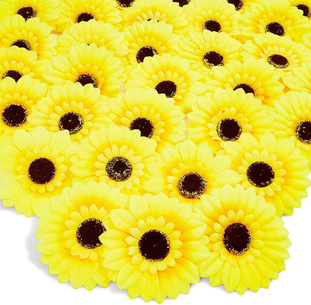 Bright Creations Artificial Silk Sunflower Heads for Decorations (36 Pack)