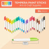 24 Pcs Washable Tempera Paint Sticks for Kids, 24 Colors