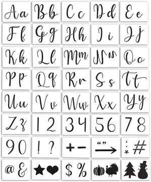 Reusable Letter and Number Stencils for Painting Wood Signs, Walls, Fabric, DIY Decor (8 x 5.75 in, 44 Sheets)