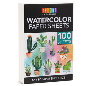 100 Sheets Cold Press Watercolor Paper for Artists and Beginners (6 x 9 in)