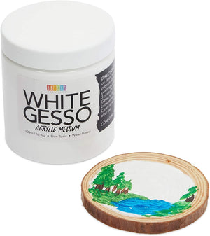 17oz White Gesso Canvas Primer for Painting, Acrylic Paint Medium for Arts and Craft Supplies (500 ml)