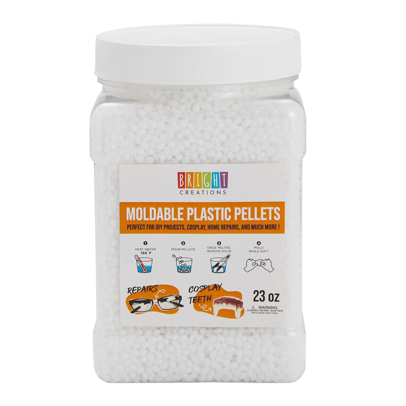 White Thermoplastic Beads, Plastic Pellets for Crafts, Cosplay, Repair (23 oz)
