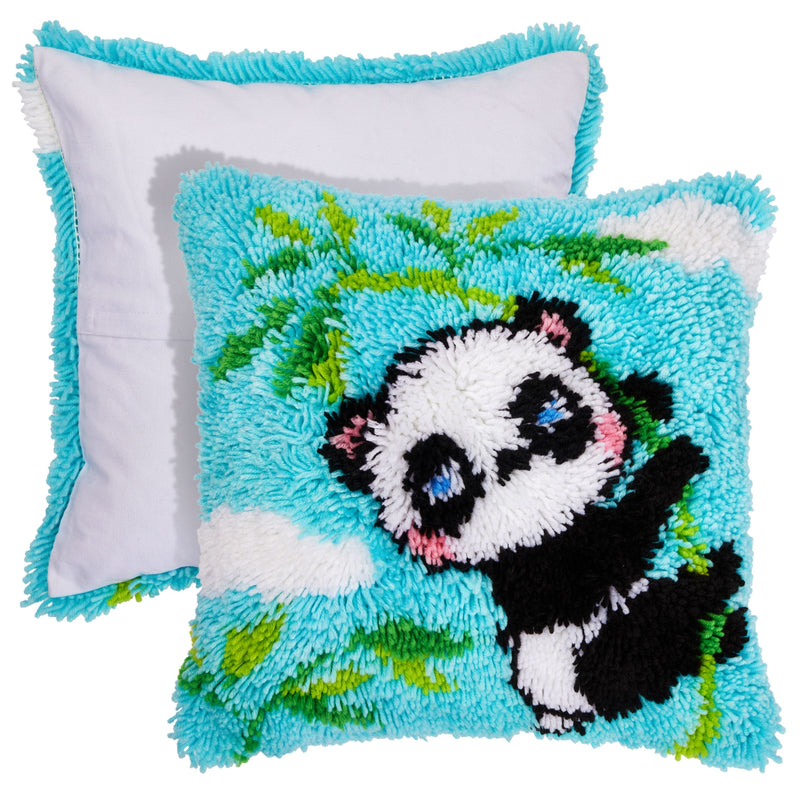 5-Piece Panda Latch Rug Hooking Kits for Adults Kids Beginners, DIY Crafts (16 x 16 In)