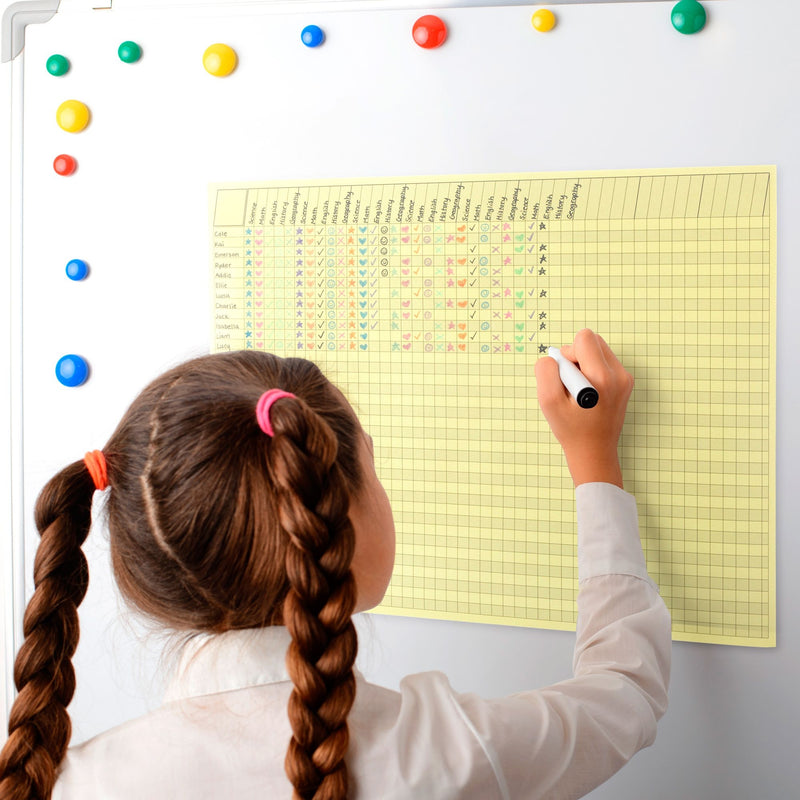 16 Pack Horizontal Incentive Charts for Classroom, Sticker Rewards Chart for Kids Behavior Progress (4 Assorted Colors, 22x17 in)