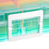 16 Transparent 4x6 Photo Storage Boxes and Organizer with Handle for Pictures, Art Supplies (Rainbow Colors)
