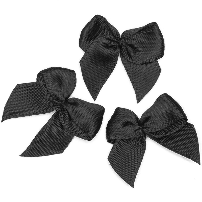 Mini Satin Ribbon Bows for DIY Crafting (Black, 1 Inch, 350 Pack)