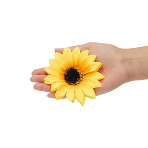 Artificial Sunflower Heads, Bulk Yellow Silk Flower Decorations (3.9 In, 60 Pack)