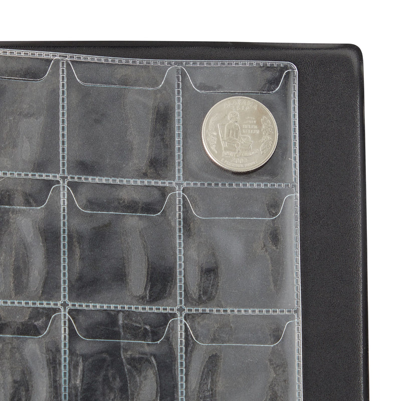 Coin Collection Album, Holds Up To 250 Coins (8.5 x 6.7 In, Black)