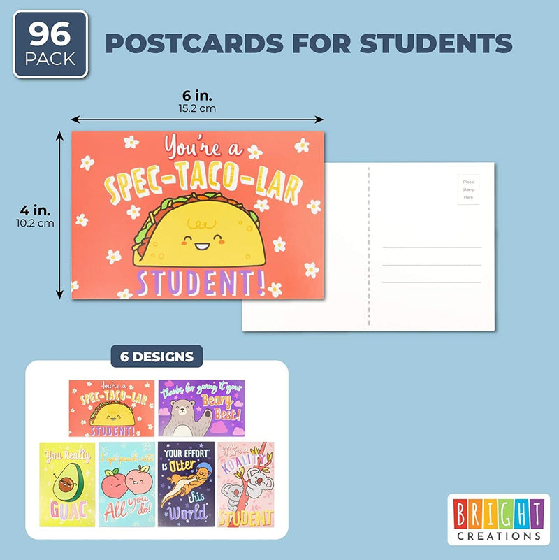 Teacher Postcards for Students, Classroom Supplies (4 x 6 In, 96 Pack)