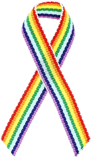 Gay Pride Rainbow Ribbons with Pins (1 x 2.5 Inches, 250 Pack)
