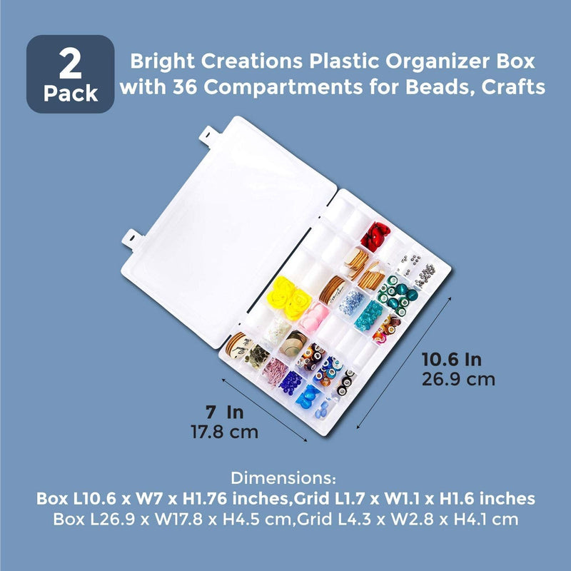 Plastic Bead Organizer Boxes with Dividers and Labels (7 x 4 x 1