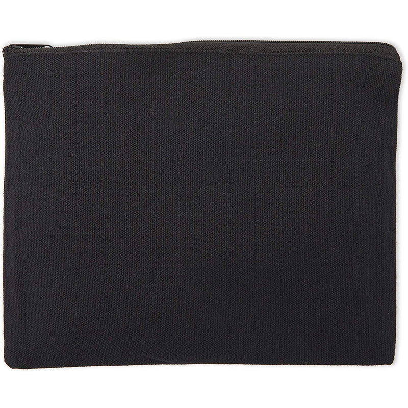 Black Canvas Cotton Bags with Zipper (9.25 x 7 Inches, 10 Pack)