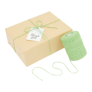 Green Cotton Twine, String for Crafts, Macrame, Gifts (2mm, 218 Yards, 2 Spools)